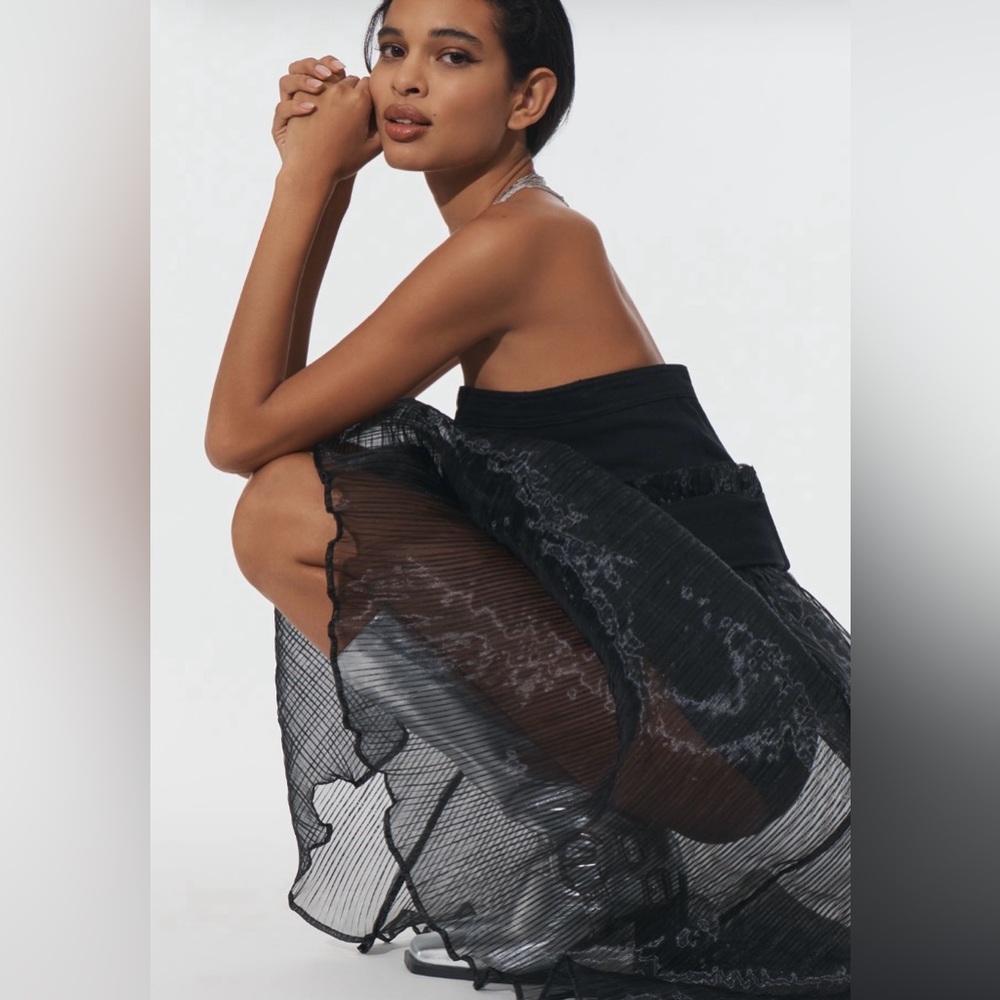 Anthropologie Pilcro Strapless Bodysuit and Sheer Skirt - Picture 2 of 9